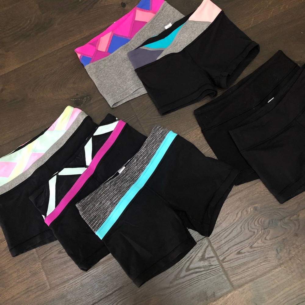 Ivivva (Lululemon for kids) booty shorts. 7 pairs size 10